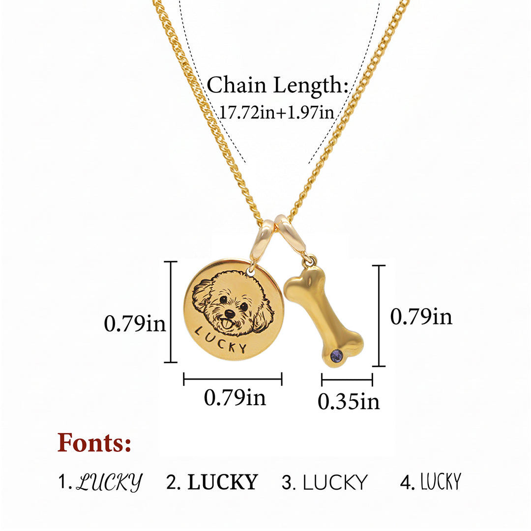 Personalized Pet Photo Name & Birthstone Necklace