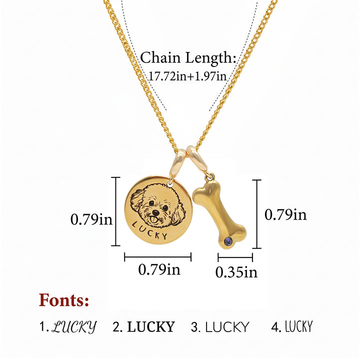 Personalized Pet Photo Name & Birthstone Necklace