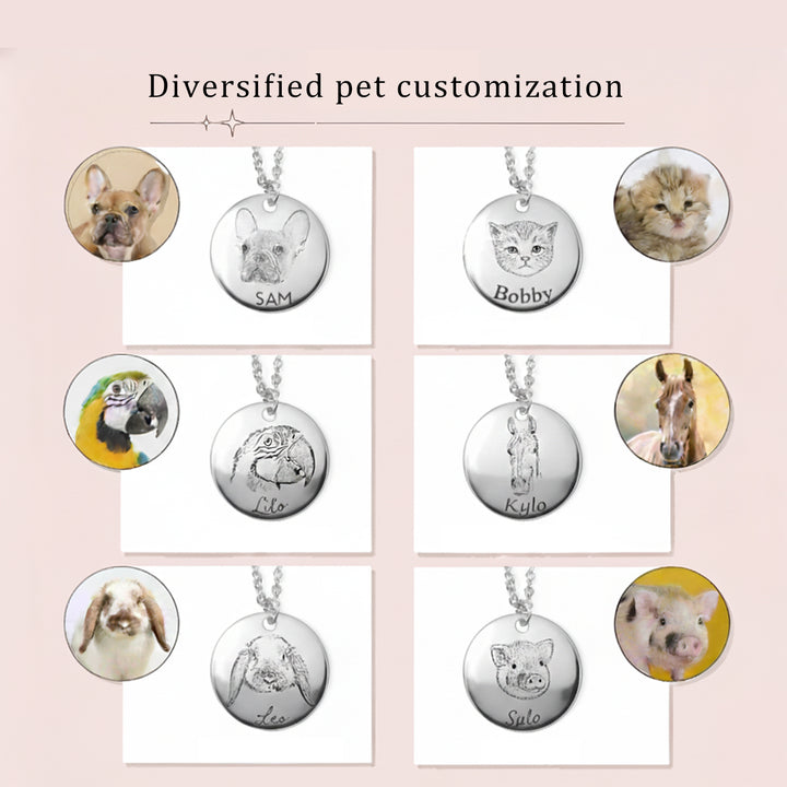 Personalized Pet Photo Name & Birthstone Necklace