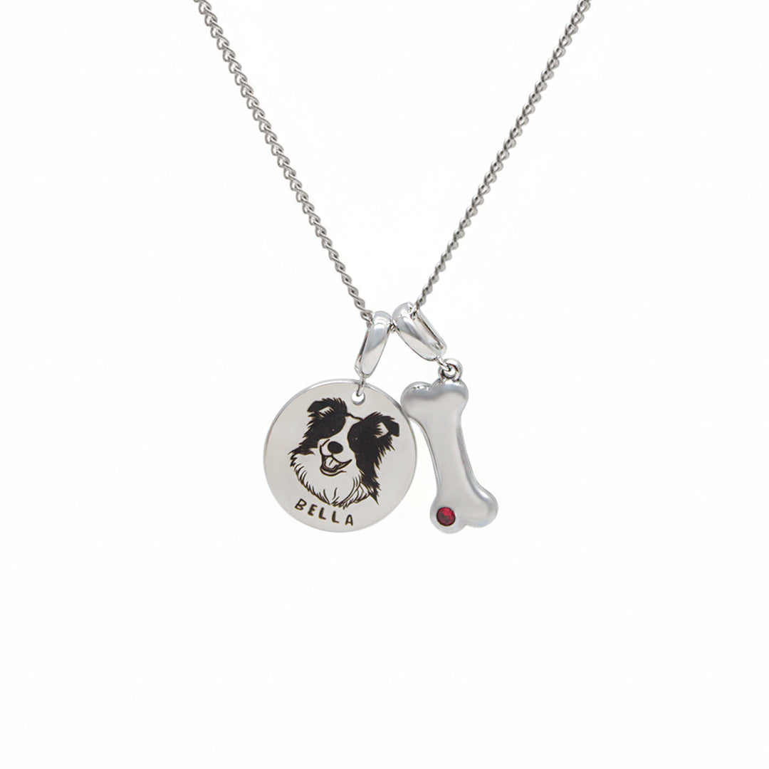 Personalized Pet Photo Name & Birthstone Necklace