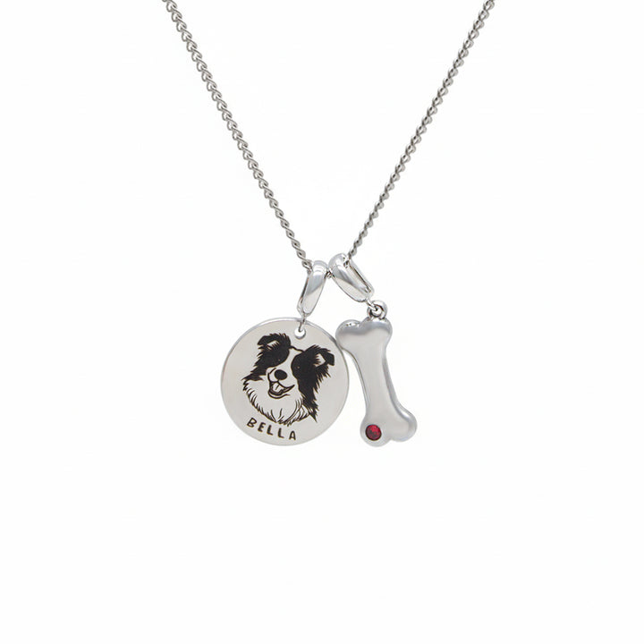 Personalized Pet Photo Name & Birthstone Necklace