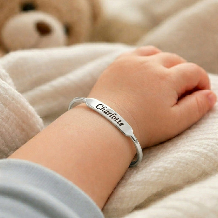 Personalized Sterling Silver Children's Bangle Bracelet