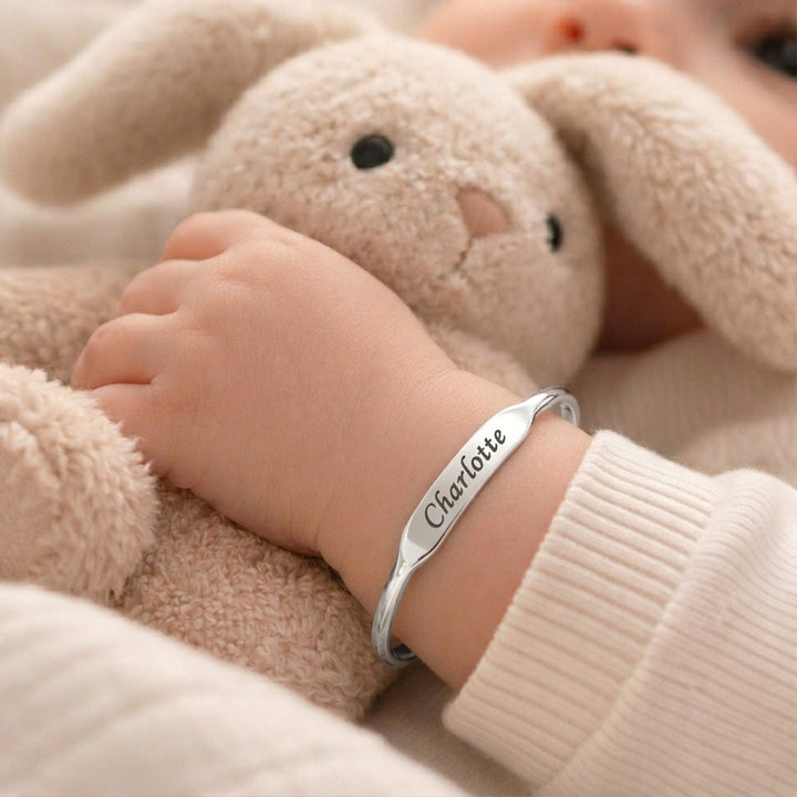 Personalized Sterling Silver Children's Bangle Bracelet