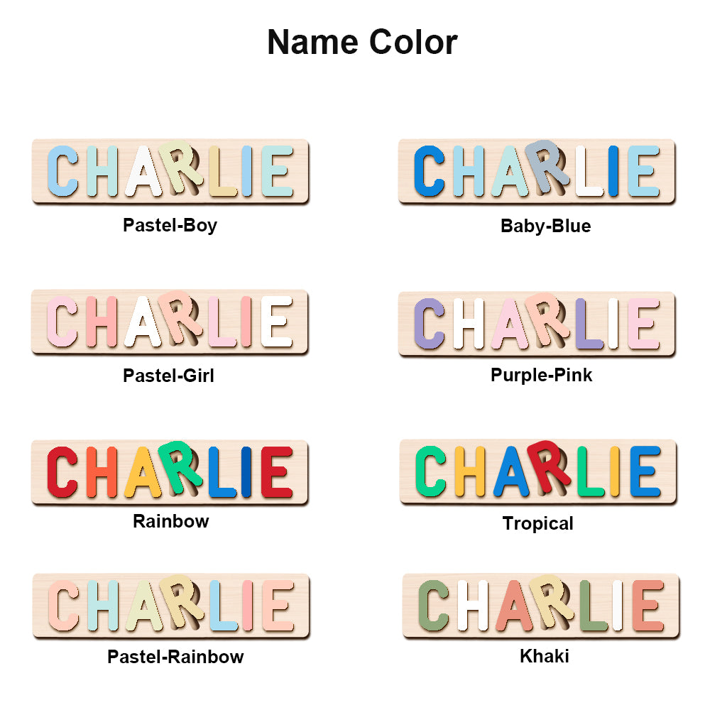 Custom Wooden Baby Name Puzzle - Traffic