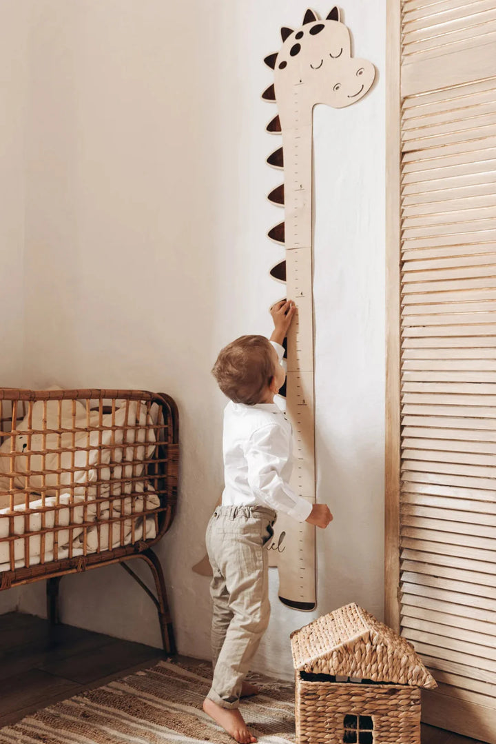 Personalized Wooden Baby Name Growth Chart - T-rex
