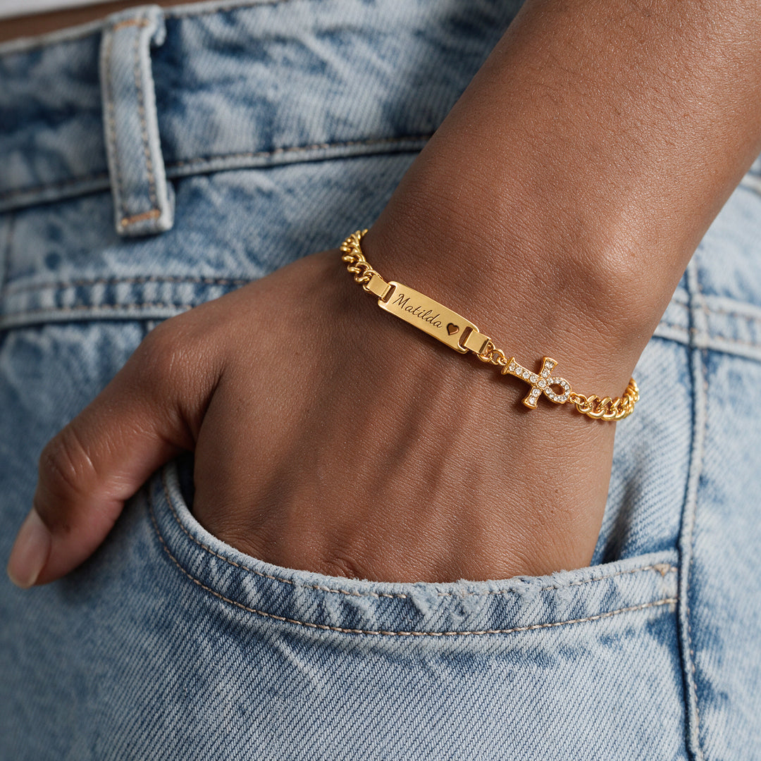 Personalized Kids Symbol Cuban Link Name Bracelet, Necklace or Set