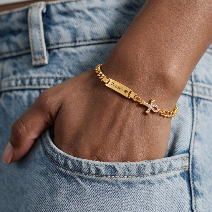 Personalized Kids Symbol Cuban Link Name Bracelet, Necklace or Set