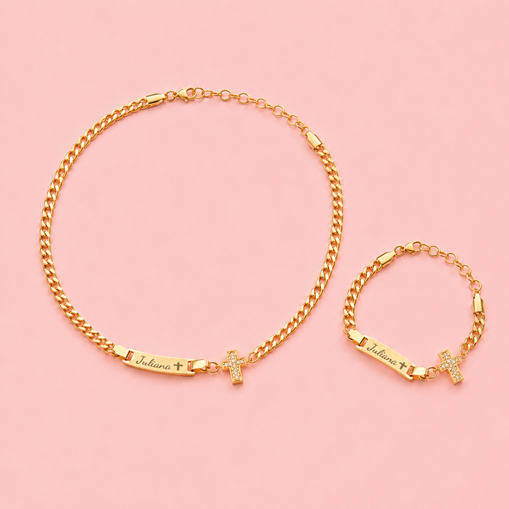 Bracelet personnalisé avec nom de bébé et pierre de naissance 