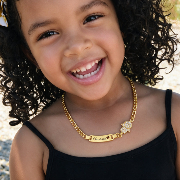 Personalized Kids Symbol Cuban Link Name Bracelet, Necklace or Set