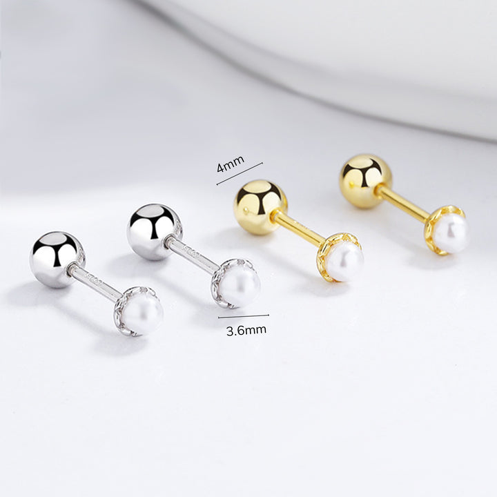 Petite Radiance Pearl Girls Stud Earrings