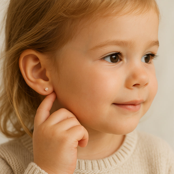Petite Radiance Pearl Girls Stud Earrings