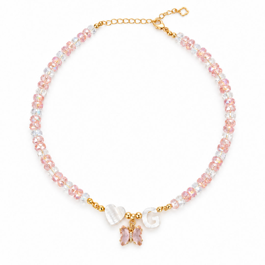 Personalized Birthstone Butterfly Initial Necklace for Girls