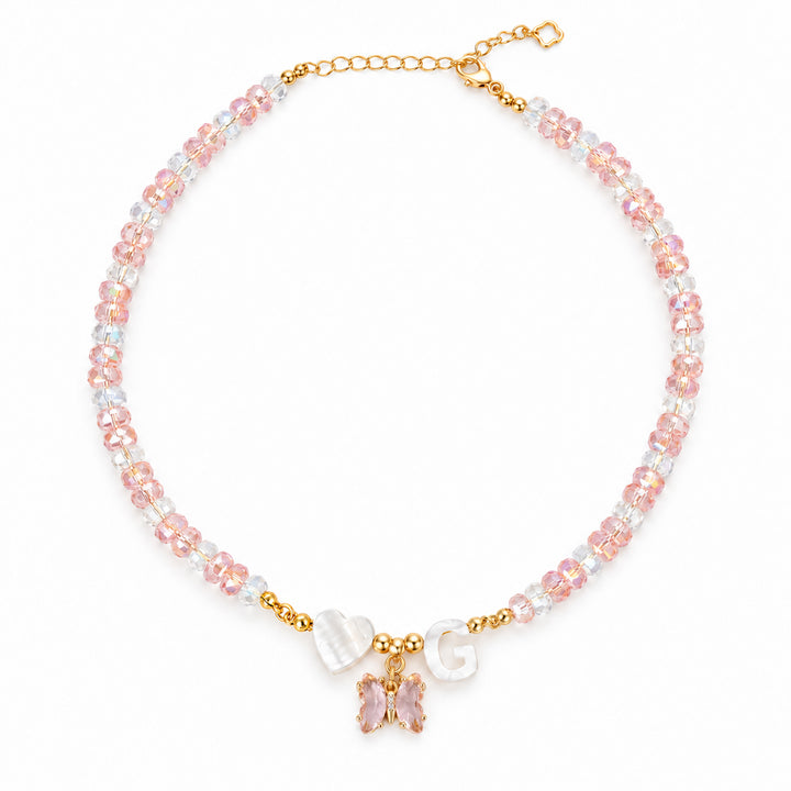 Personalized Birthstone Butterfly Initial Necklace for Girls