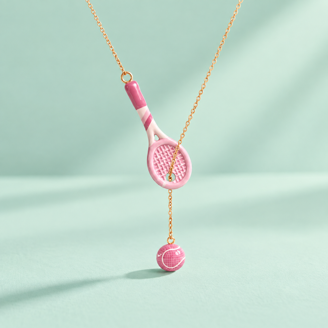 Playful Enamel Sports Charm Necklace for Girls