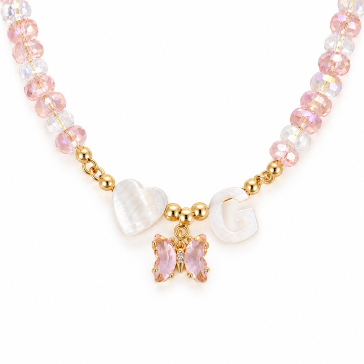 Personalized Birthstone Butterfly Initial Necklace for Girls