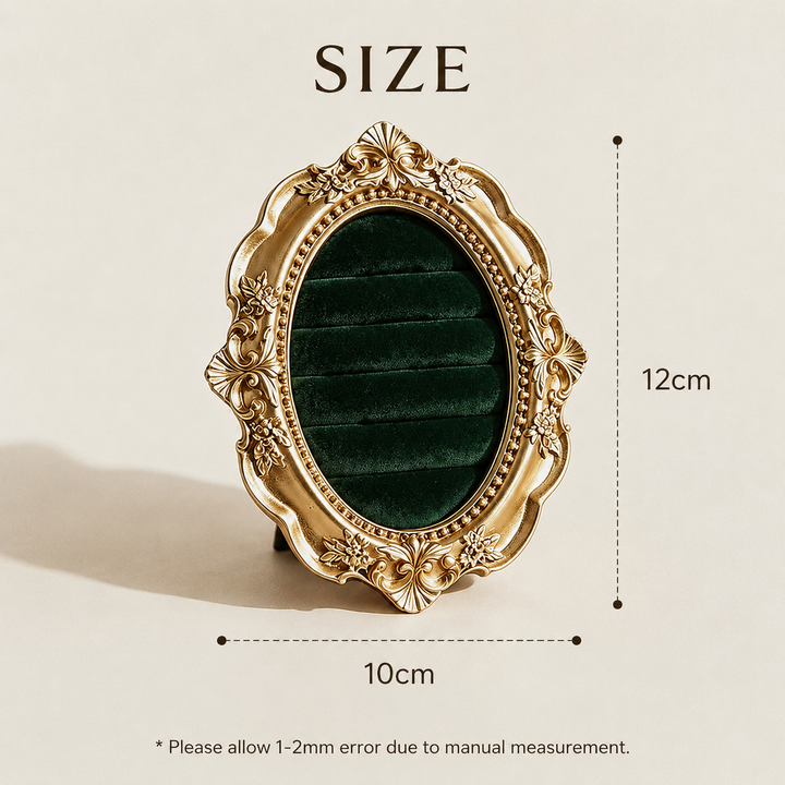 Vintage Oval Velvet Ring Holder for Wedding and Engagement