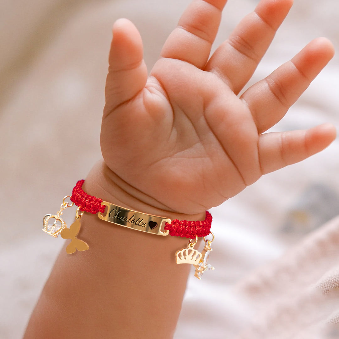 Add Pendants to Personalized Handmade Braided Cord Child ID Bracelet