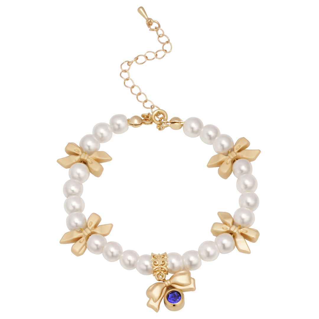 Bracelet à breloques personnalisé avec pierre de naissance et nœud pour fille 