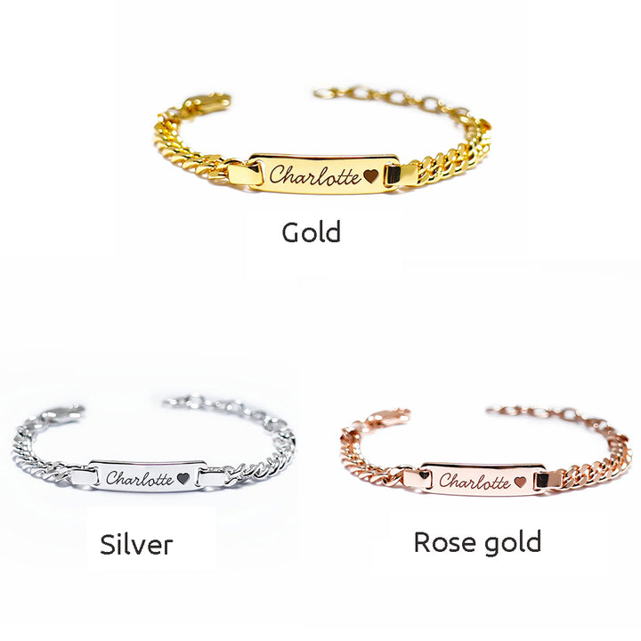 Ensemble familial de bracelets avec prénom pour bébé 