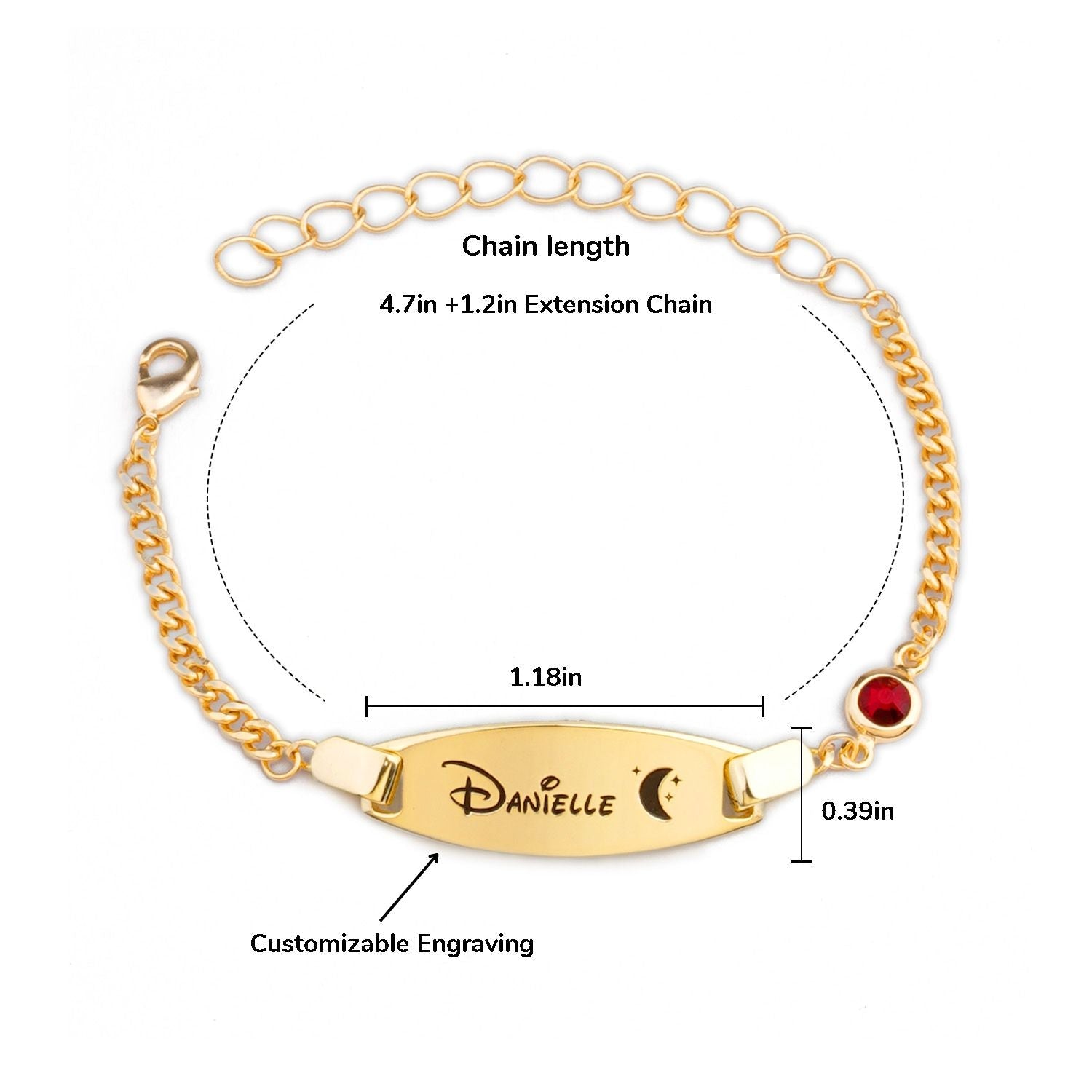 Oval Engravable Baby Bracelet