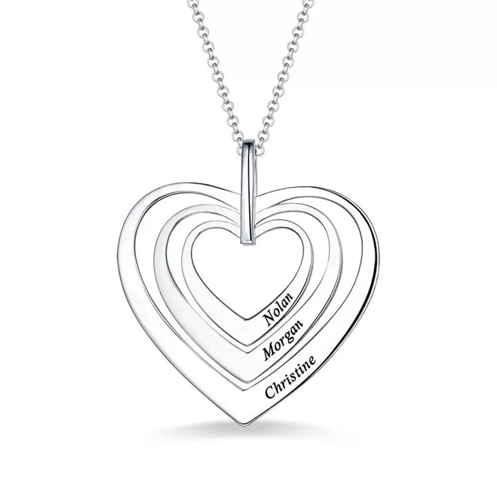 Personalized Heart Family Name Necklace