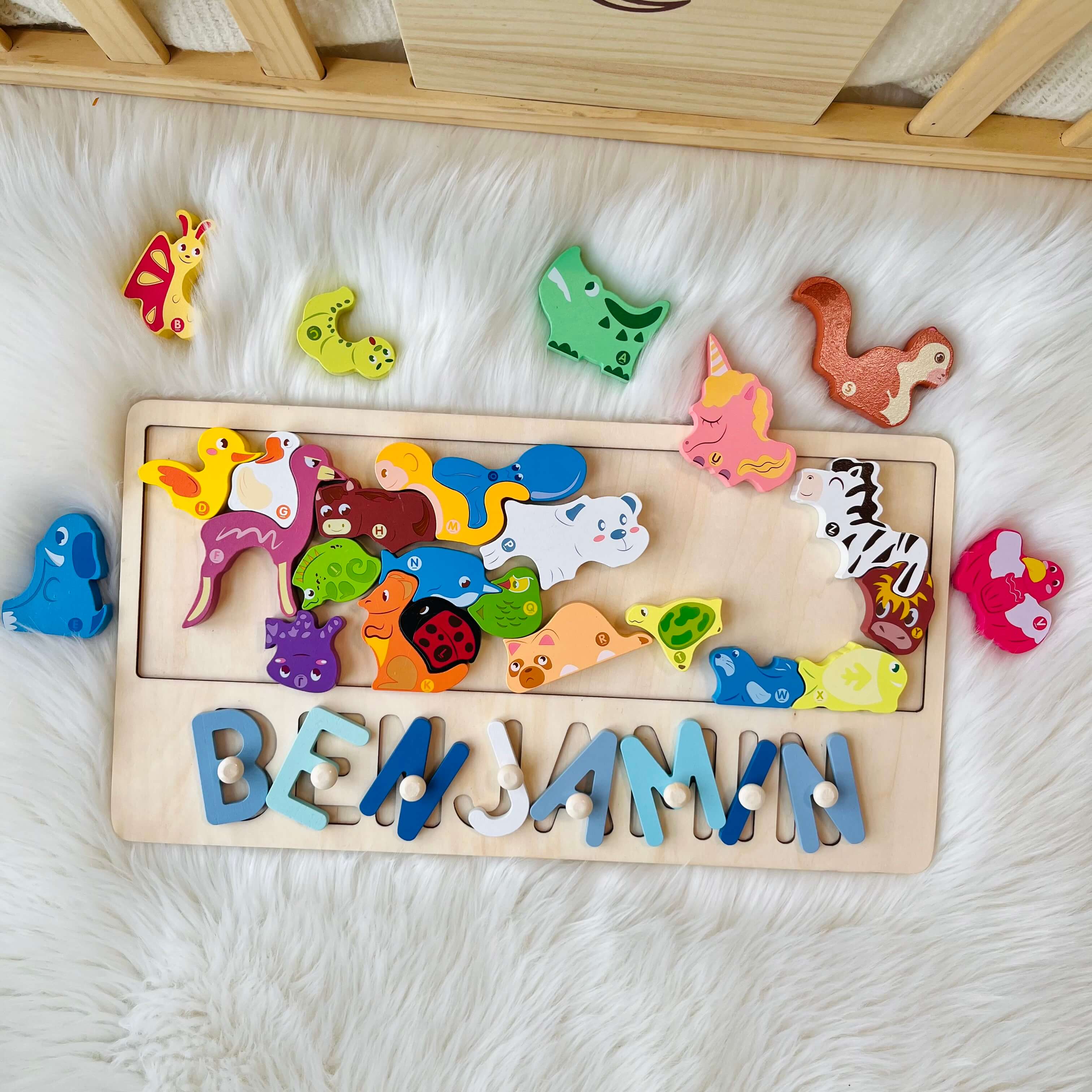 Custom Wooden Animal Stacking Puzzle