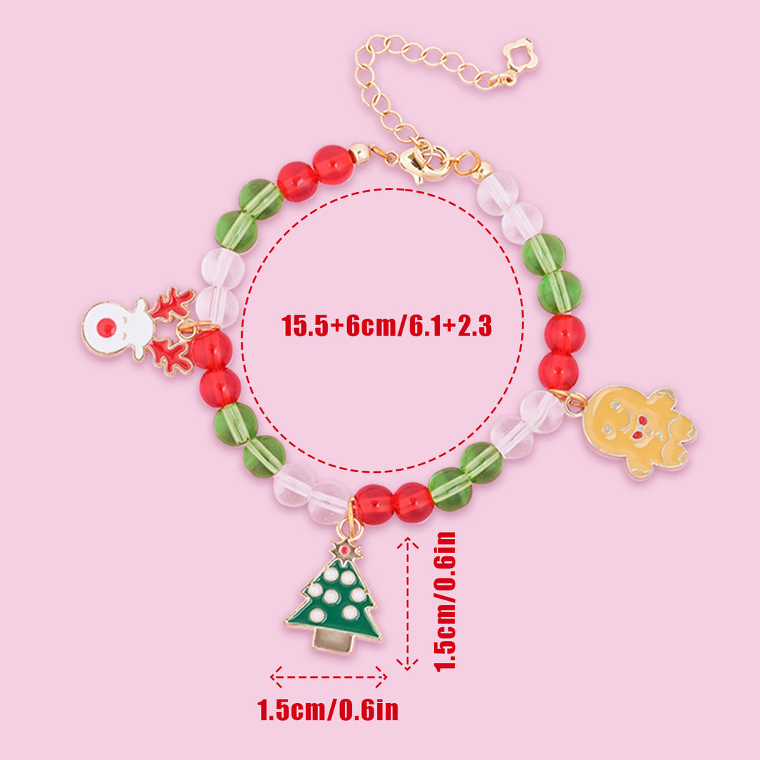 Custom Name Christmas Bracelet Santa Holiday Charms for Children