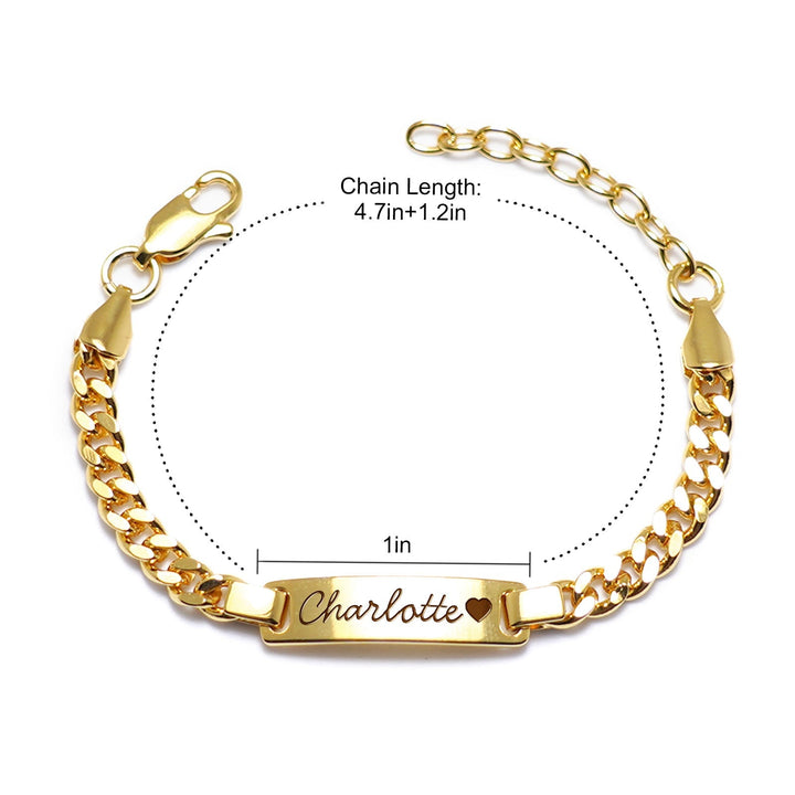 Personalized Baby Name and Birthstone ID Bracelet
