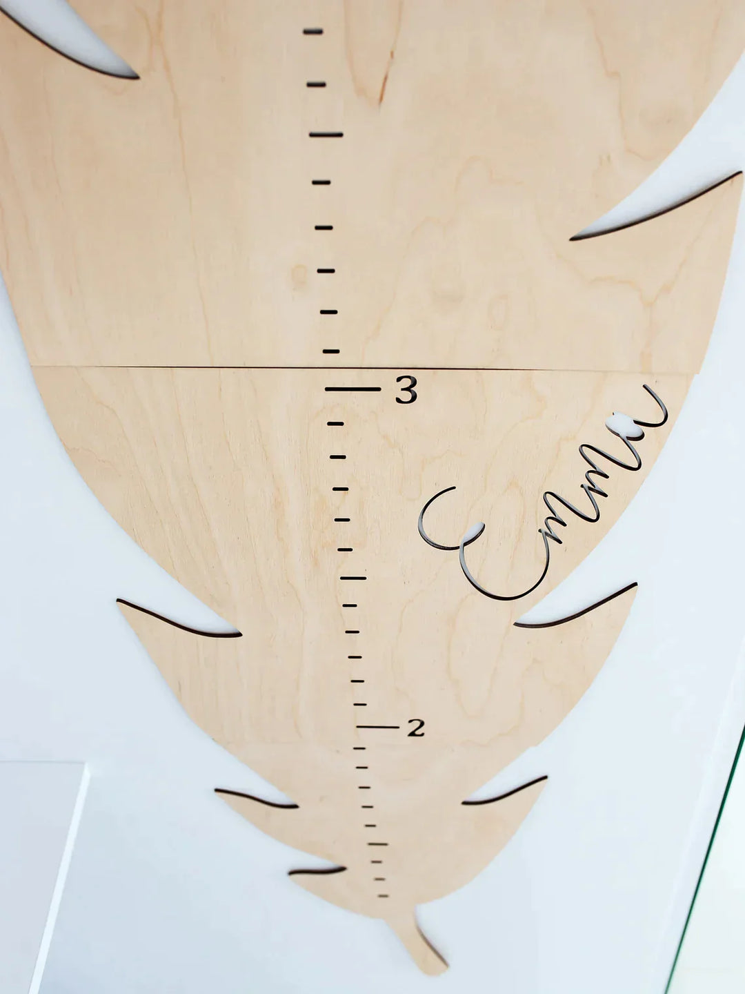 Personalized Wooden Growth Chart Ruler - Leaf