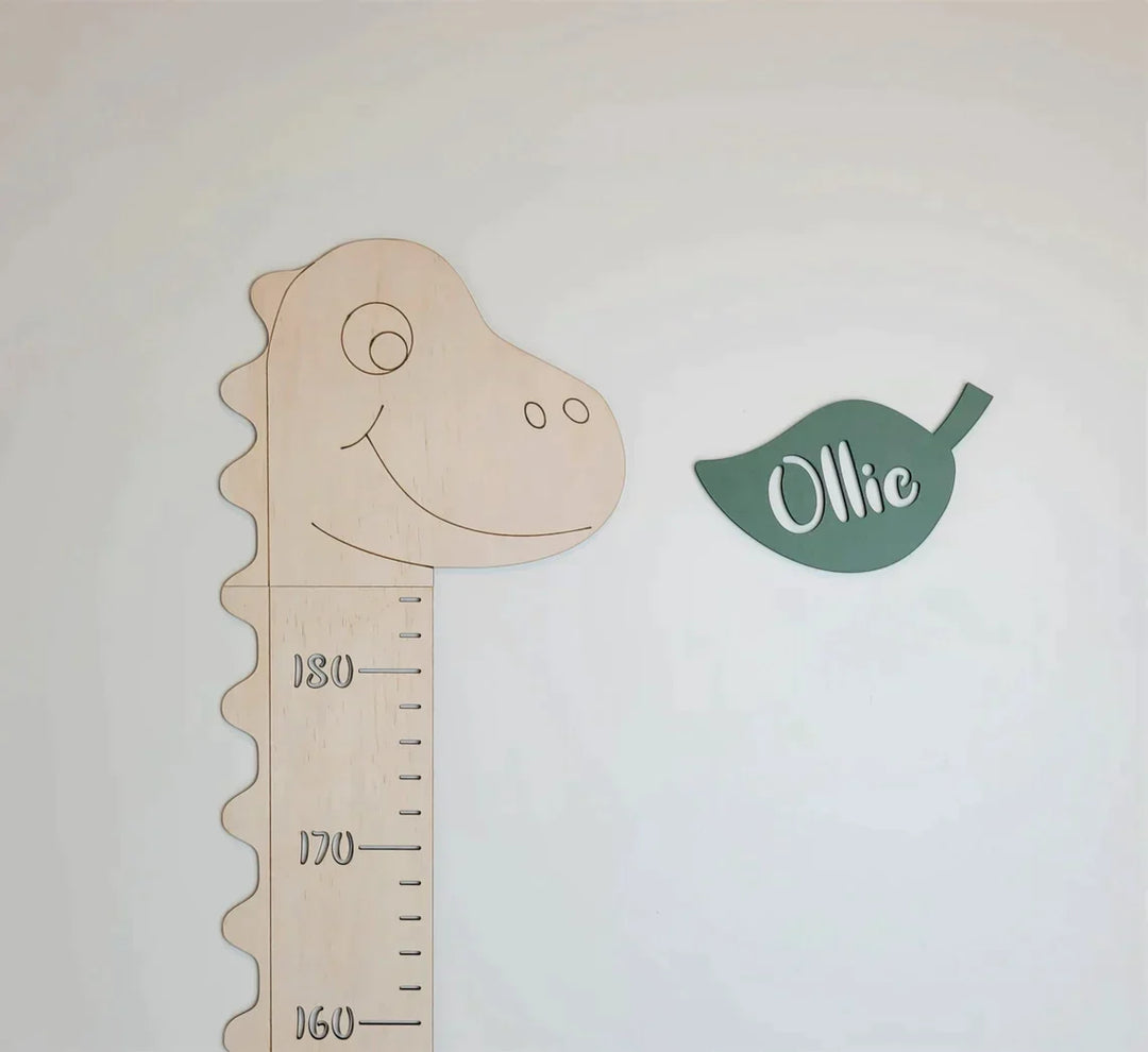 Personalized Wooden Kids Growth Chart - Dinosaur