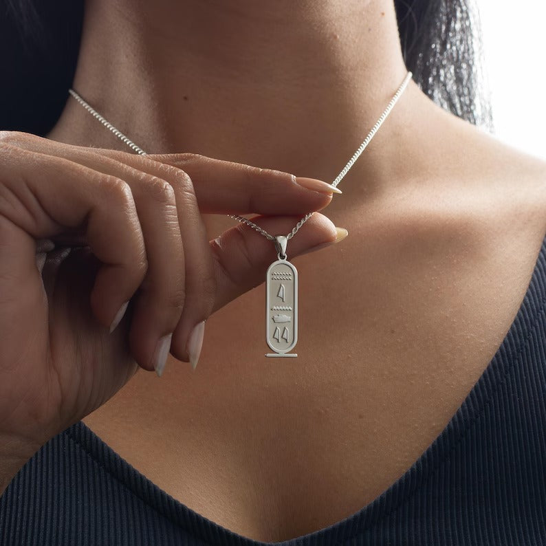 Personalized Egypt Cartouche Symbols Name Necklace