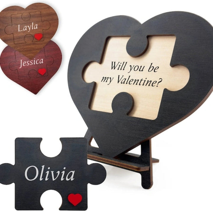 Personalized Puzzle Heart Name Sign